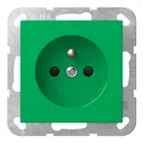 GIRA 4485107 internationale Steckdose System 55 FR/BE, Berührungsschutz | grün