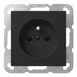 GIRA 4485005 internationale Steckdose System 55 FR/BE, Berührungsschutz | schwarz matt