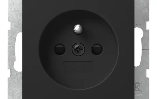 GIRA 4485005 internationale Steckdose System 55 FR/BE, Berührungsschutz | schwarz matt