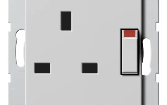 GIRA 2778015 internationale Steckdose System 55 GB, Schalter, Berührungsschutz | grau matt