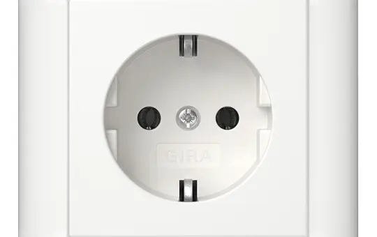 GIRA 444003 SCHUKO-Steckdose kompl. System 55 1-fach | reinweiß glänzend