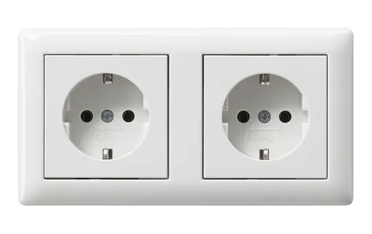 GIRA 479303 SCHUKO-Steckdose kompl. System 55 2-fach | reinweiß glänzend