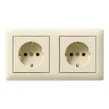 GIRA 479301 SCHUKO-Steckdose kompl. System 55 2-fach | cremeweiß glänzend
