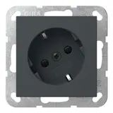 GIRA 441828 SCHUKO-Steckdose System 55 30° gedreht, Berührungsschutz, ohne Krallen | anthrazit