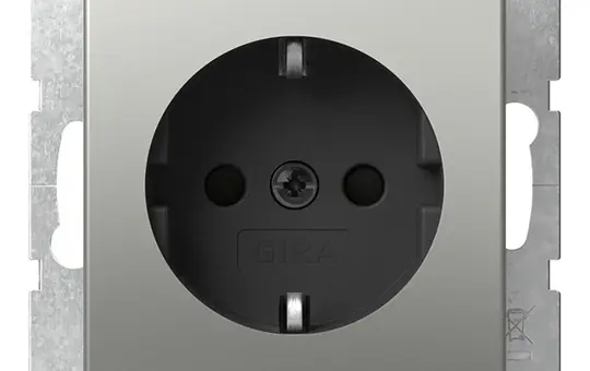 GIRA 4453600 SCHUKO-Steckdose System 55 Berührungsschutz | edelstahl