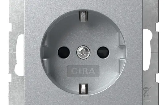 GIRA 445326 SCHUKO-Steckdose System 55 Berührungsschutz | alu