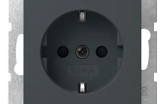 GIRA 445328 SCHUKO-Steckdose System 55 Berührungsschutz | anthrazit