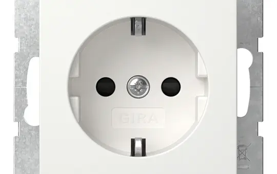 GIRA 445327 SCHUKO-Steckdose System 55 Berührungsschutz | reinweiß seidenmatt