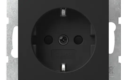 GIRA 4453005 SCHUKO-Steckdose System 55 Berührungsschutz | schwarz matt