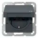 GIRA 441428 SCHUKO-Steckdose System 55 Berührungsschutz, Klappdeckel | anthrazit
