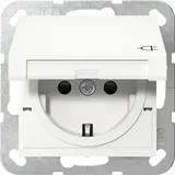 GIRA 475427 SCHUKO-Steckdose System 55 Berührungsschutz, Klappdeckel, Schraubklemmen | reinweiß seidenmatt