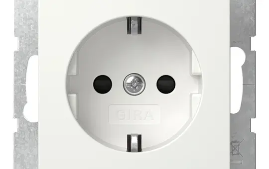 GIRA 498103 SCHUKO-Steckdose System 55 Berührungsschutz, Klemme 6 mm² | reinweiß glänzend