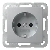 GIRA 475526 SCHUKO-Steckdose System 55 Berührungsschutz, ohne Krallen | alu