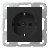 GIRA 4755005 SCHUKO-Steckdose System 55 Berührungsschutz, ohne Krallen | schwarz matt