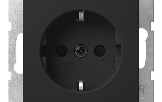 GIRA 4755005 SCHUKO-Steckdose System 55 Berührungsschutz, ohne Krallen | schwarz matt