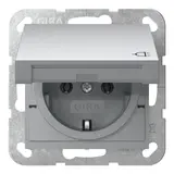GIRA 445426 SCHUKO-Steckdose System 55 Klappdeckel | alu