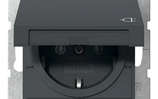 GIRA 445428 SCHUKO-Steckdose System 55 Klappdeckel | anthrazit