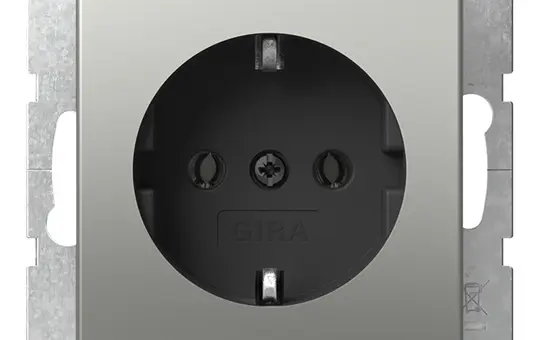 GIRA 4466600 SCHUKO-Steckdose System 55 ohne Krallen | edelstahl