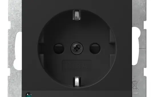GIRA 4170005 SCHUKO-Steckdose System 55 Orientierungslicht, Berührungsschutz | schwarz matt