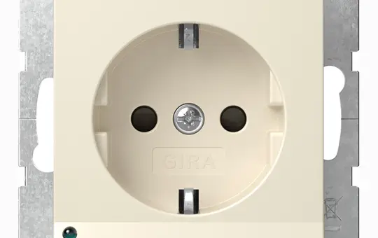 GIRA 417001 SCHUKO-Steckdose System 55 Orientierungslicht, Berührungsschutz | cremeweiß glänzend