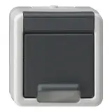 GIRA 441430 SCHUKO-Steckdose WG AP 1-fach, Berührungsschutz, Klappdeckel, o. Krallen | grau