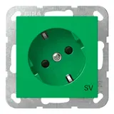 GIRA 4418107 EDV-Steckdose System 55 SV, 30° gedreht, Berührungsschutz, o. Kr. | grün