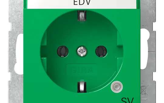 GIRA 4452107 EDV-Steckdose System 55 SV, Kontrolllicht | grün