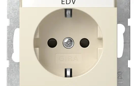 GIRA 446201 beschr. SCHUKO-Steckdose System 55 Berührungsschutz | cremeweiß glänzend