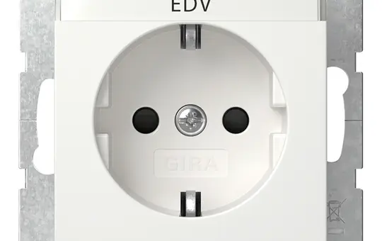 GIRA 446227 beschr. SCHUKO-Steckdose System 55 Berührungsschutz | reinweiß seidenmatt