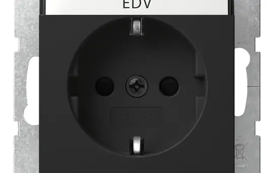 GIRA 4462005 beschr. SCHUKO-Steckdose System 55 Berührungsschutz | schwarz matt