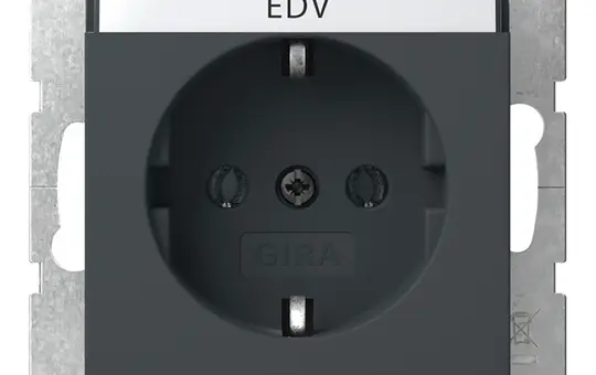 GIRA 445728 beschr. SCHUKO-Steckdose System 55 Standard | anthrazit