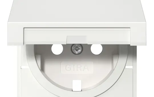 GIRA 492203 Abdeckung SCHUKO-Steckdose System 55 Klappdeckel | reinweiß
