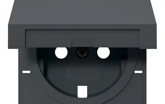 GIRA 492228 Abdeckung SCHUKO-Steckdose System 55 Klappdeckel | anthrazit