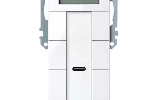 MERTEN MEG6214-0325 KNX-Tastsensor Plus System M 4-fach, Raumtemperaturregler | aktivweiß glänzend