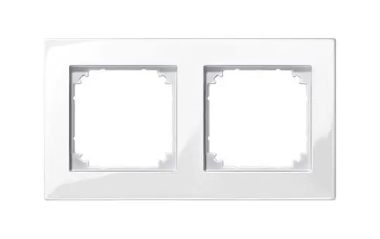 MERTEN 503219 Abdeckrahmen M-Plan II 2-fach | polarweiß glänzend