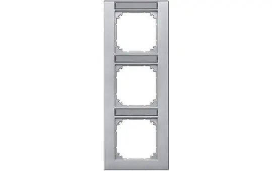 MERTEN 476360 beschr. Abdeckrahmen M-Plan 3-fach, senkrecht | aluminium