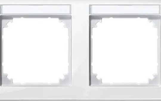 MERTEN 471219 beschr. Abdeckrahmen M-Smart 2-fach, waagerecht | polarweiß glänzend