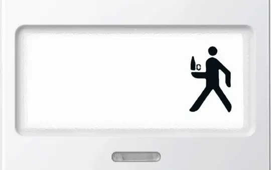 MERTEN 434719 beschr. Kontrollwippe System M 1-fach, großes Schriftfeld | polarweiß glänzend