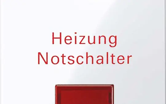 MERTEN 432925 beschr. Kontrollwippe System M 1-fach, Heizung, großes Fenster, rot | aktivweiß glänzend