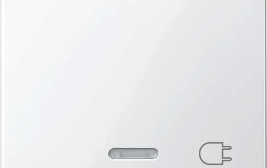 MERTEN 435219 beschr. Kontrollwippe System M 1-fach, Stecker | polarweiß glänzend