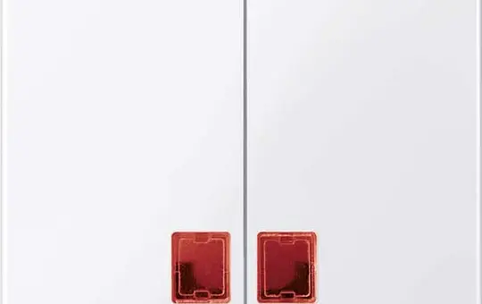 MERTEN MEG3456-0325 beschr. Kontrollwippe System M 2-fach, rotes Fenster | aktivweiß glänzend