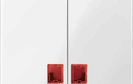 MERTEN MEG3456-0319 beschr. Kontrollwippe System M 2-fach, rotes Fenster | polarweiß glänzend