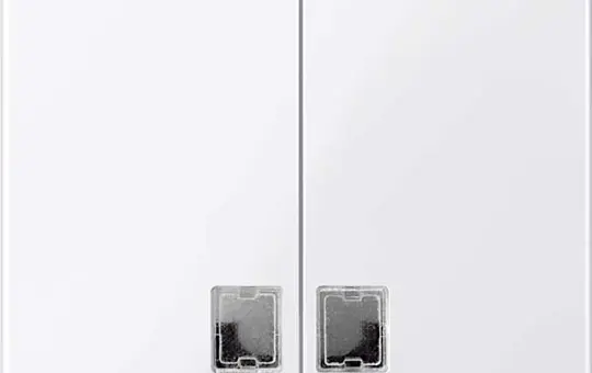 MERTEN 438525 beschr. Kontrollwippe System M 2-fach | aktivweiß glänzend