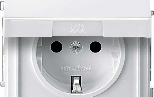 MERTEN MEG2310-7219 SCHUKO-Steckdose Aquadesign Klappdeckel | polarweiß