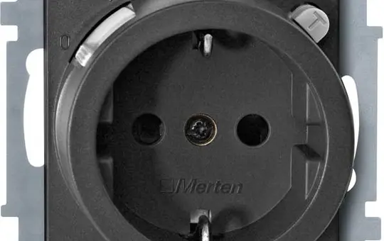 MERTEN 232814 SCHUKO-Steckdose System M FI-Schutzschalter, Berührungsschutz | anthrazit
