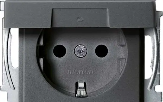 MERTEN MEG2414-0414 SCHUKO-Steckdose System M IP44, Klappdeckel, Schraubklemmen | anthrazit