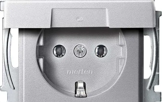 MERTEN MEG2314-0460 SCHUKO-Steckdose System M IP44, Klappdeckel | aluminium