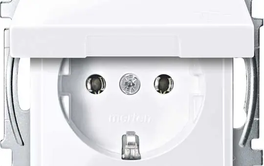 MERTEN MEG2311-0325 SCHUKO-Steckdose System M Klappdeckel | aktivweiß glänzend