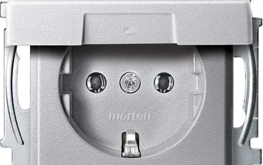 MERTEN MEG2311-0460 SCHUKO-Steckdose System M Klappdeckel | aluminium