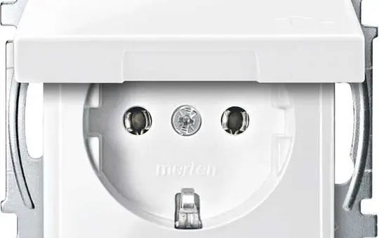 MERTEN MEG2311-0319 SCHUKO-Steckdose System M Klappdeckel | polarweiß glänzend